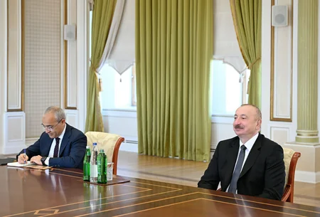 Prezident İlham Əliyev Özbəkistanın investisiya, sənaye və ticarət nazirini qəbul edib