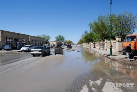 Kürdəmirdə güclü yağış fəsadlar törədib - FOTO