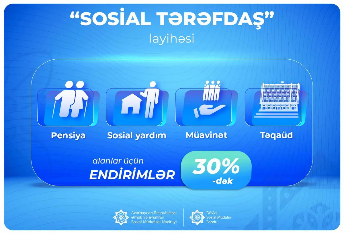 Pensiya, sosial yardım və müavinət alanlara şad xəbər