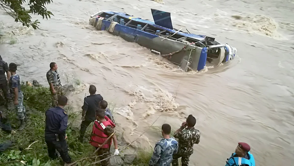 Van falls into river in Pakistan-administered Kashmir, killing 16 people, mostly children