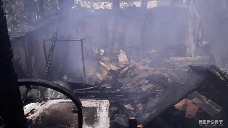 Kürdəmirdə fərdi yaşayış evi yanıb - FOTO