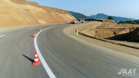Laçın şəhərindən yan keçən yeni avtomobil yolunun tikintisi yekunlaşır