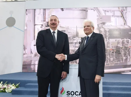 Azerbaijani and Italian presidents attend polypropylene plant built within 'SOCAR Polymer' project