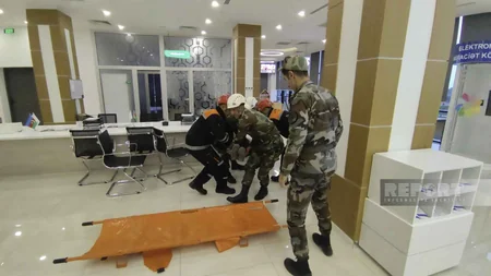 FHN Lənkəran “ASAN Xidmət”də mülki müdafiə təlimi keçirib