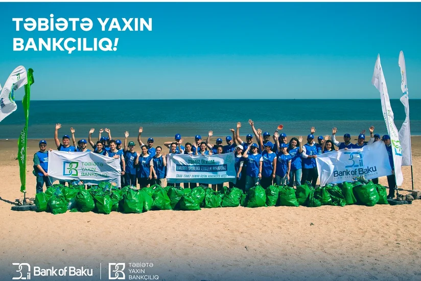Bank of Bakunun əməkdaşları Xəzərin sahillərini tullantılardan təmizləyib