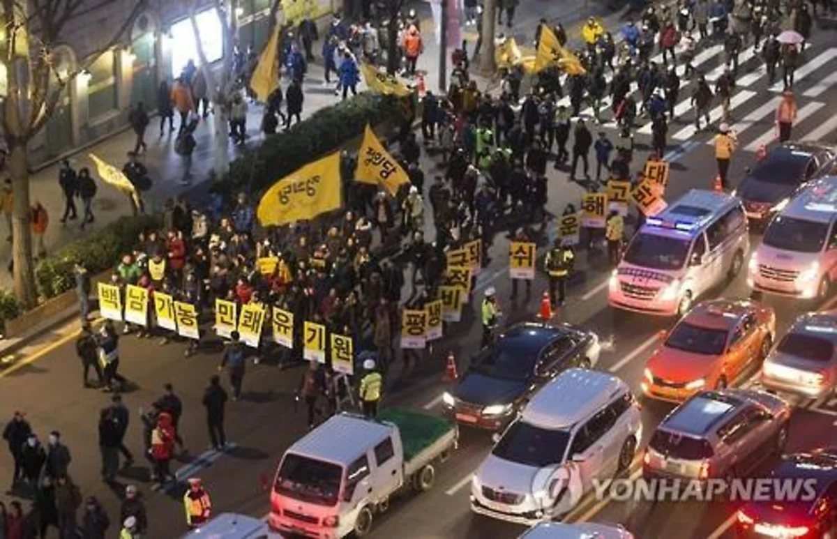 ​Cənubi Koreyada 40 minlik etiraz aksiyası keçirilib