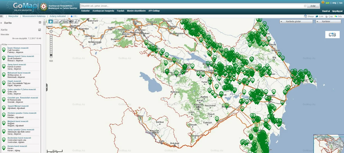 Caucasian Muslims Office presents map of mosques in Azerbaijan