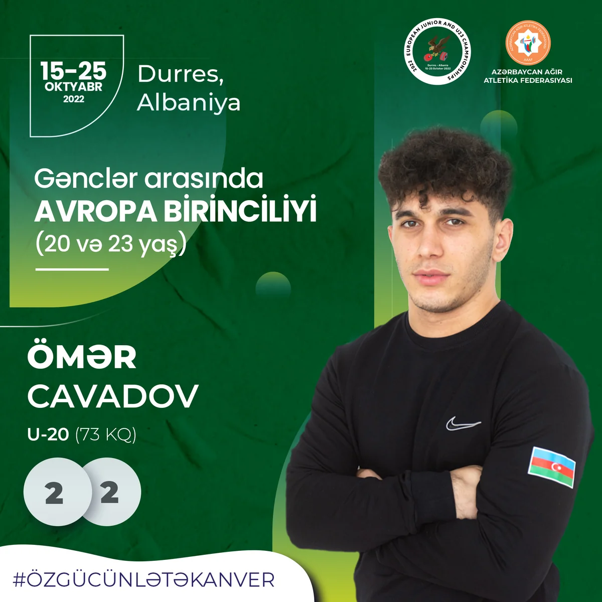 Avropa çempionatı: Azərbaycan ağırlıqqaldıranı 2 gümüş medal qazanıb