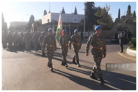 Gəncədə Zəfər Günü münasibətilə hərbçilərin yürüşü keçirilir