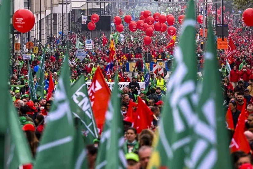 Belçikada etirazçılar pensiyamdan əl çək tələbi ilə küçələrə çıxıblar