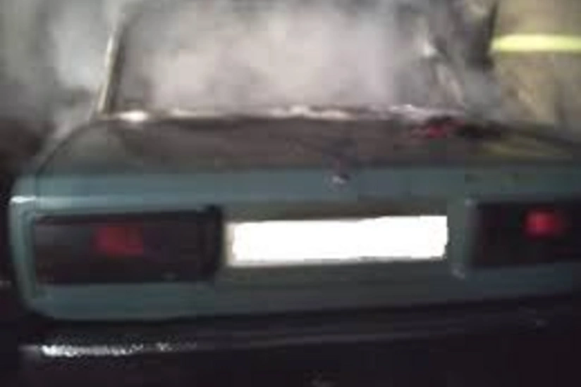 Mingəçevirdə minik avtomobili yol qəzası nəticəsində yanıb