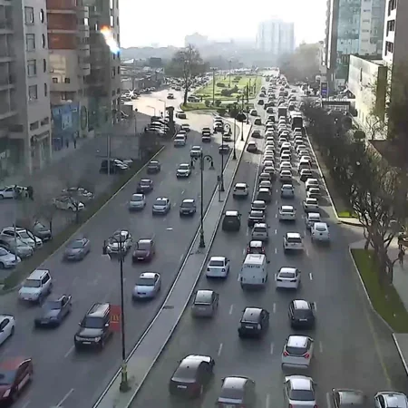 Bakının bir sıra yollarında tıxac var - SİYAHI