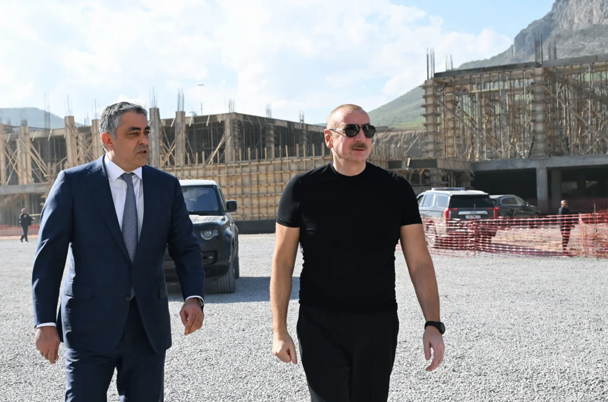 President Ilham Aliyev inspects construction progress at Zangilan Recreation Complex