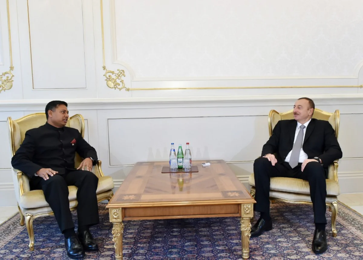 President Ilham Aliyev received the credentials of the incoming Indian Ambassador