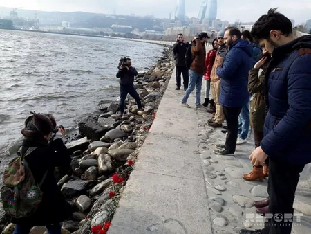 Bakıda “Günəşli” yatağında həlak olan və itkin düşən neftçilərin xatirəsi anılır - FOTOREPORTAJ