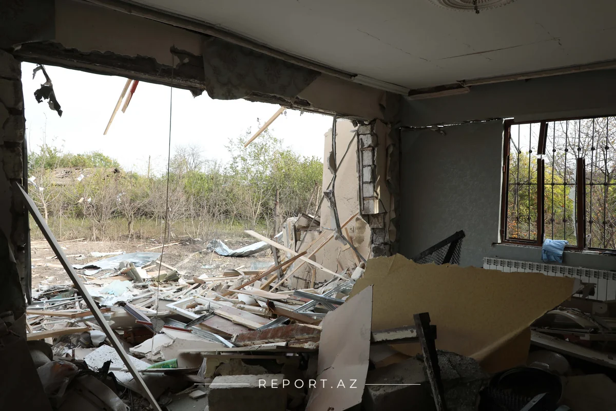 Düşmənin Tərtərə atdığı mərmi evi dağıdıb