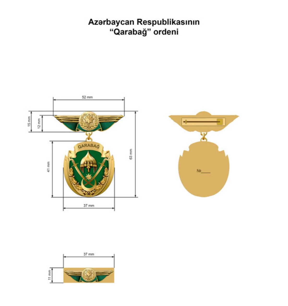 “Qarabağ” ordeninin statutu müəyyənləşib