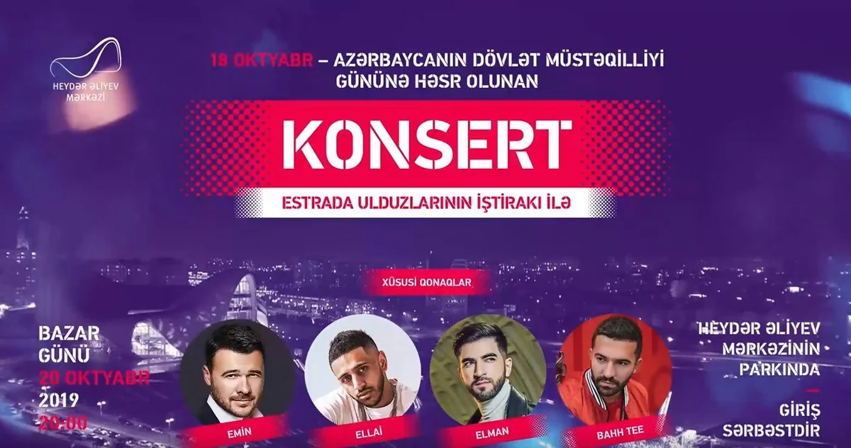 Müstəqillik Günü münasibəti ilə Heydər Əliyev Mərkəzinin parkında konsert keçiriləcək - VİDEO
