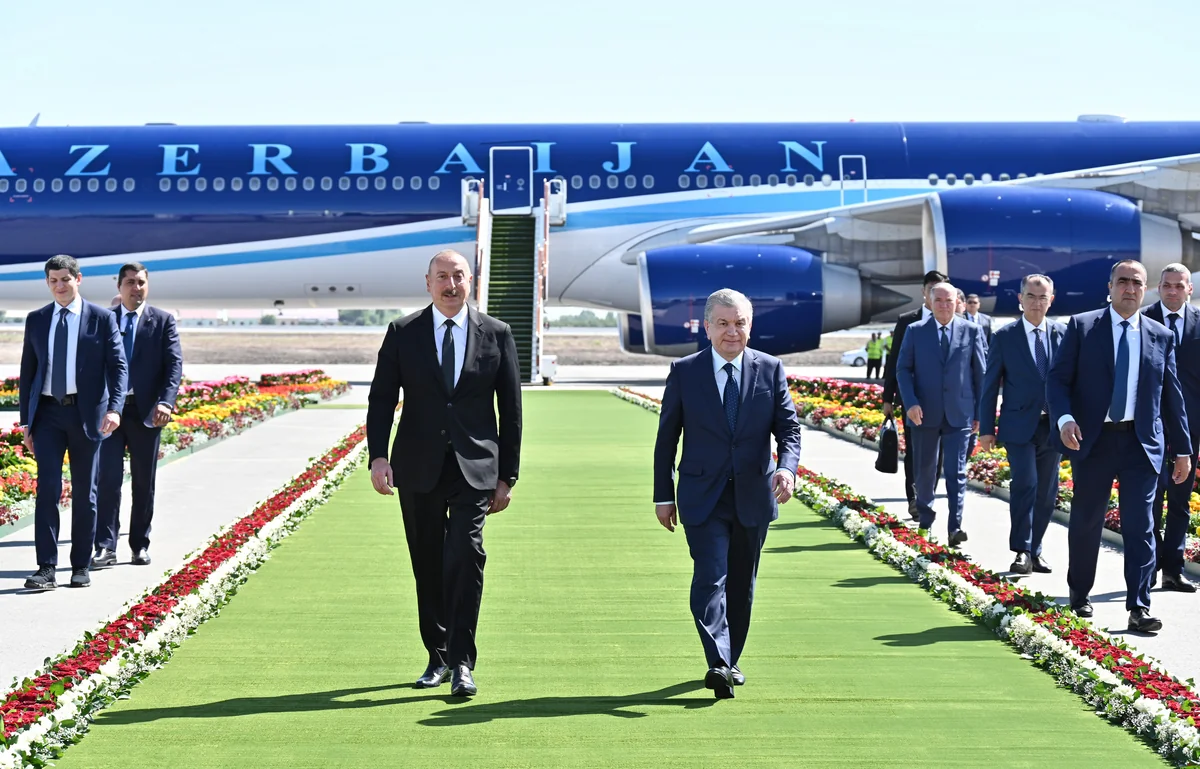 Azərbaycan Prezidentinin Özbəkistanın Ürgənc şəhərinə səfəri başlayıb