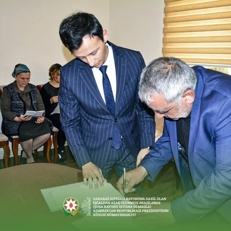 Tərtərin Talış kəndinə köçəcək sakinlərlə püşkatma keçirilib