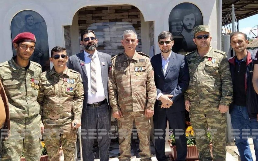 Vətən müharibəsi şəhidinin xatirəsinə həsr olunmuş bulağın açılışı olub