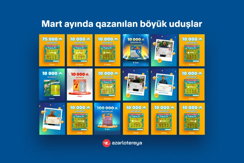 “Poz-Qazan” oyunlarında martda 16 böyük uduş qazanılıb
