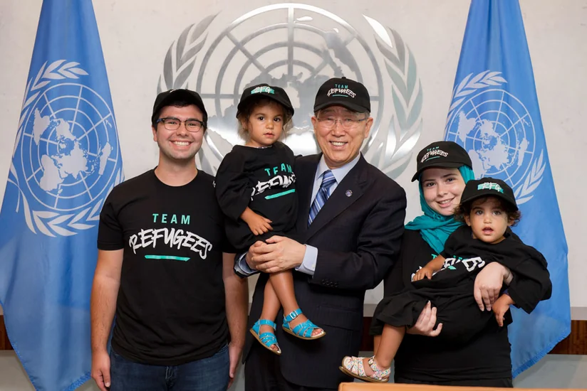 UN chief visited Olympic Village and met with refugees team