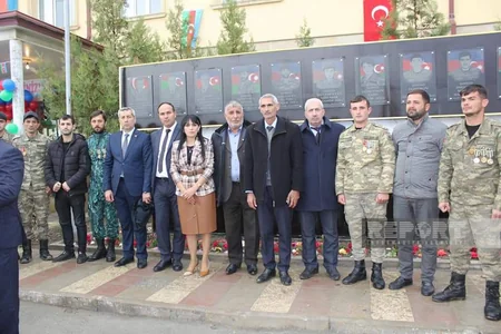 Sabirabadda şəhidlərin xatirəsinə həsr olunmuş abidənin açılışı olub
