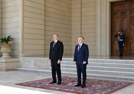 Özbəkistan Prezidentinin rəsmi qarşılanma mərasimi olub