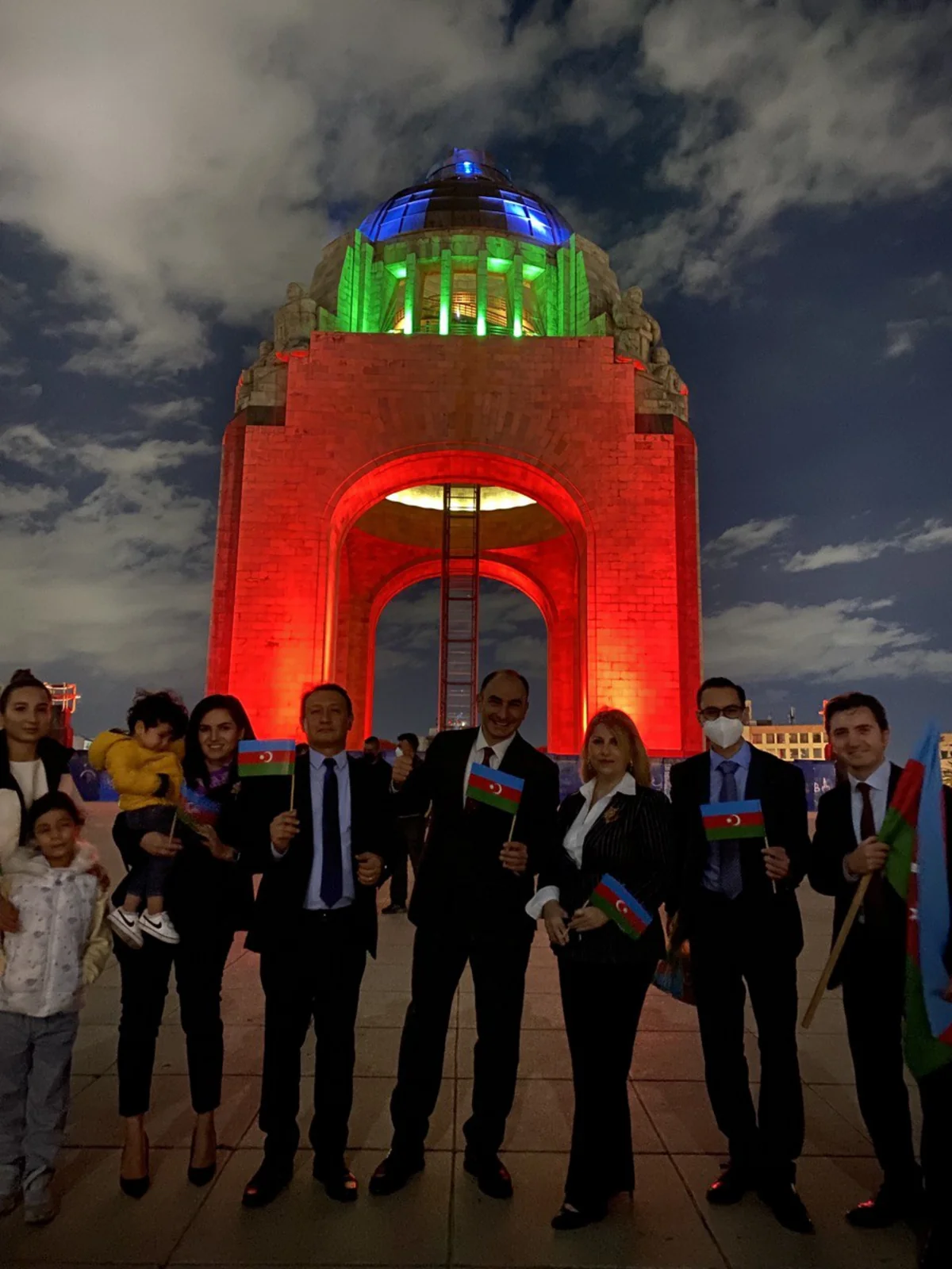 Capital of Mexico illuminated in Azerbaijani flag’s colors