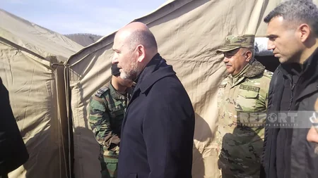 Turkish interior minister visits base point of Azerbaijani rescuers