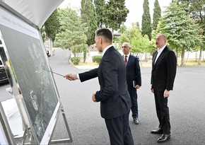 İlham Əliyev Xankəndi-Şuşa kanat yolunun inşası üçün seçilmiş əraziyə baxıb