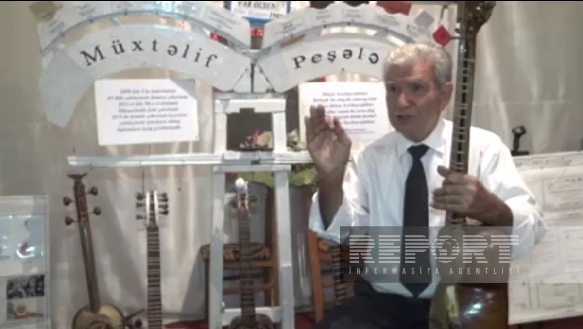 Cəlilabdda 84 yaşlı usta silah formasında musiqi alətləri hazırlayıb