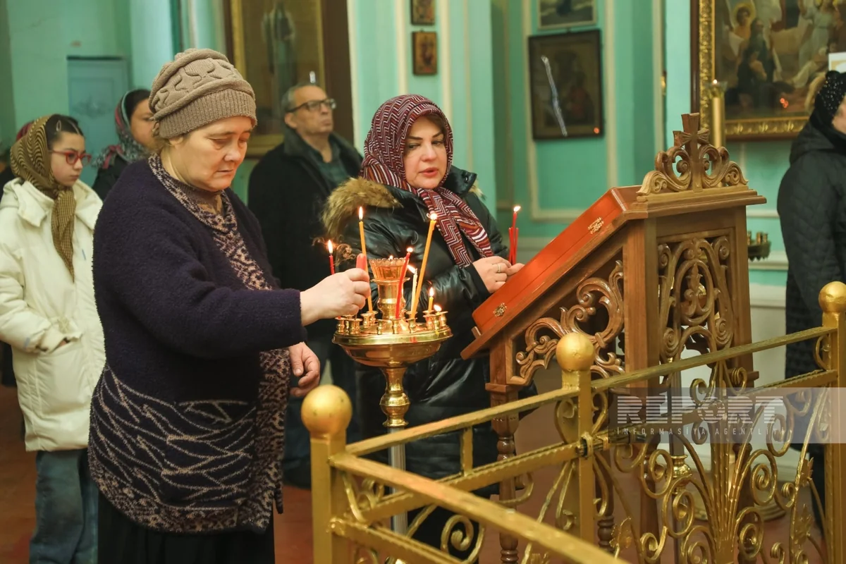Gəncədə pravoslavlar Milad bayramını qeyd edib - YENİLƏNİB