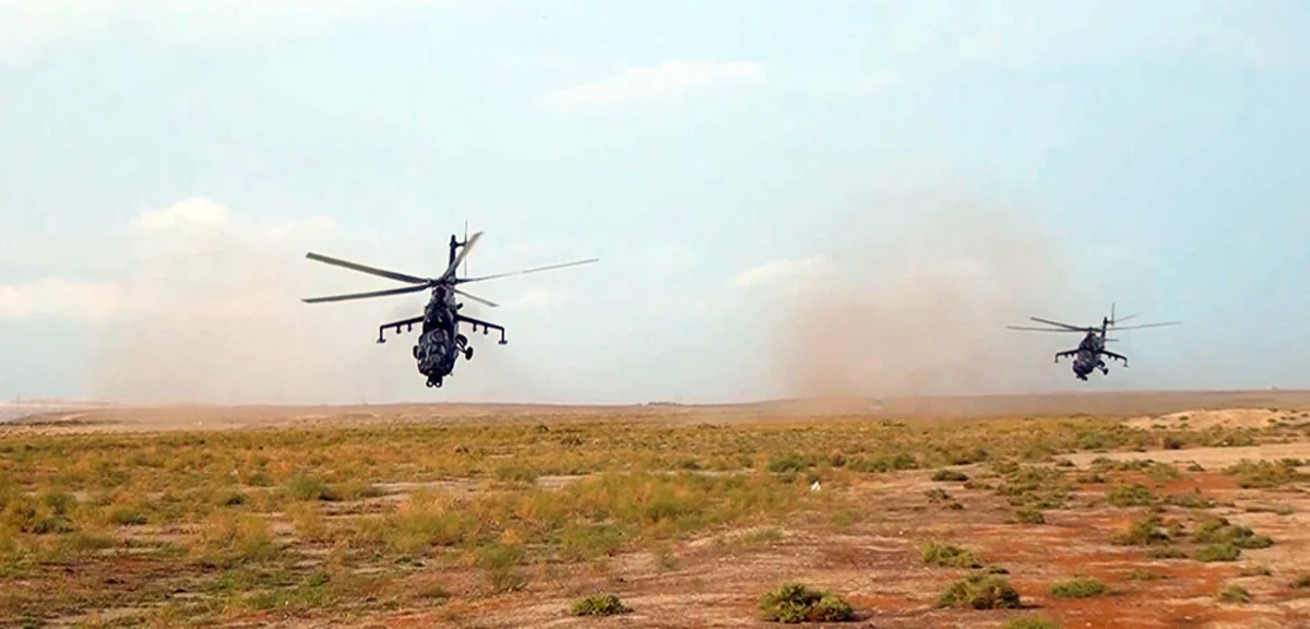 Helicopter units of Azerbaijan Air Force hold exercises - VIDEO