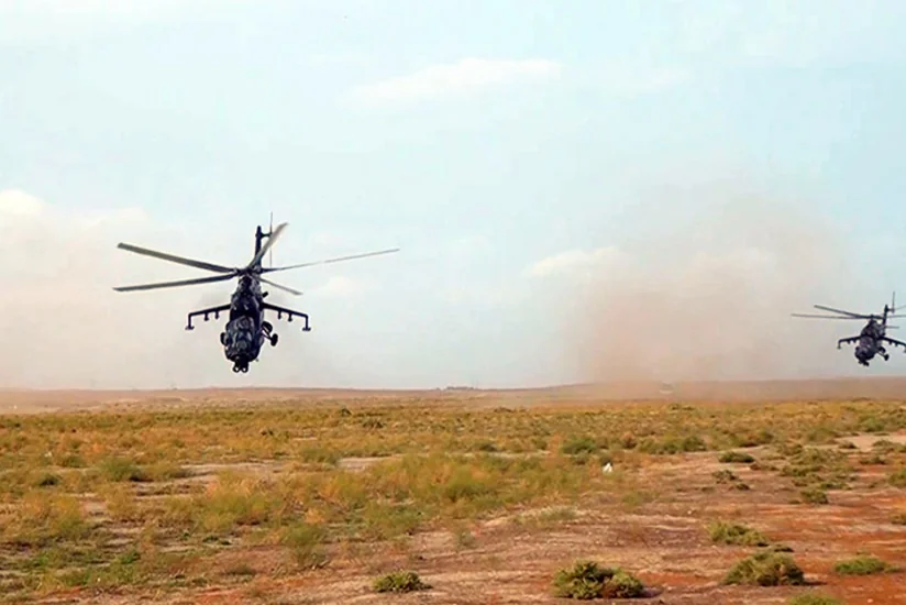 Проводятся учения с вертолетными подразделениями ВВС Азербайджана