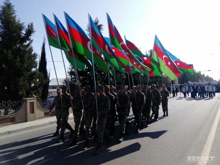 Ağdamda keçirilən Bayraq yürüşü başa çatıb - FOTOREPORTAJ - YENİLƏNİB