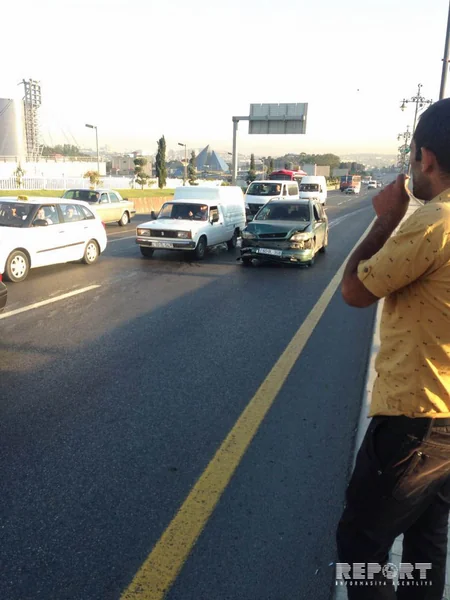 Bakıda yuxulu sürücü avtomobili PPX maşınına vurub - FOTO
