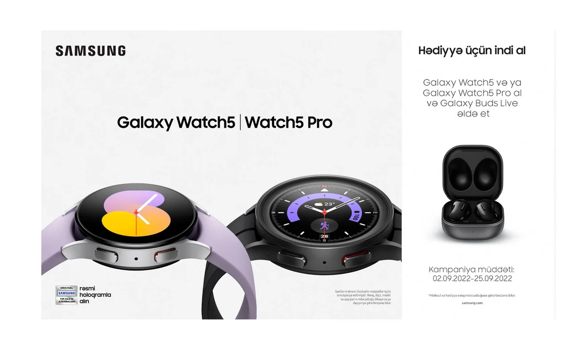 Sağlamlığa aparan yol ağıllı saatlardan keçir: Samsung Galaxy Watch5 və Galaxy Watch5 Pro artıq satışdadır!