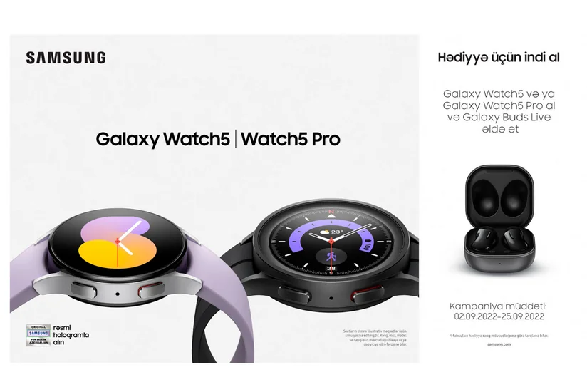 Sağlamlığa aparan yol ağıllı saatlardan keçir: Samsung Galaxy Watch5 və Galaxy Watch5 Pro artıq satışdadır!