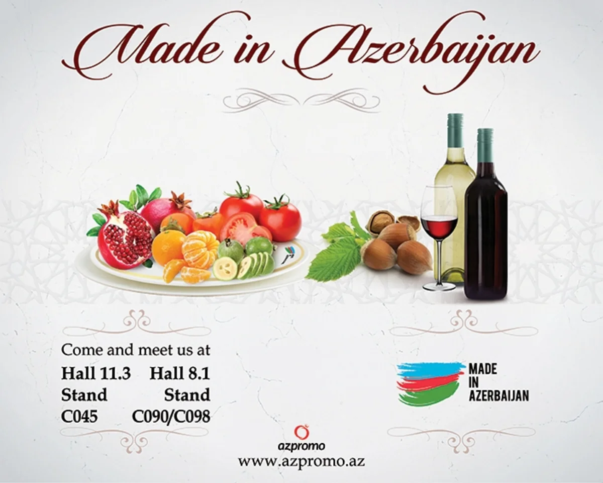 Azərbaycan məhsulları Kölndə beynəlxalq ərzaq sərgisində nümayiş olunacaq