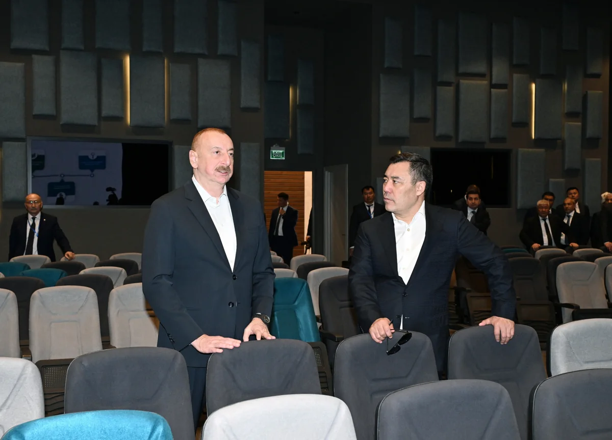 Azərbaycan və Qırğızıstan prezidentləri Ağdam Konfrans Mərkəzi ilə tanış olublar - YENİLƏNİB