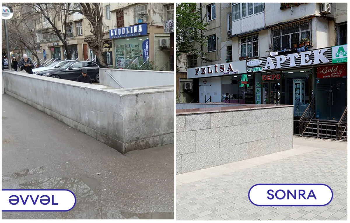 “Memar Əcəmi” metrostansiyasındakı keçiddə təmir işləri başa çatıb