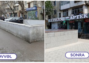 “Memar Əcəmi” metrostansiyasındakı keçiddə təmir işləri başa çatıb