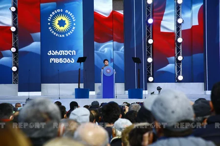 Gürcüstanın hakim partiyasının Tbilisidəki kütləvi mitinqi başa çatıb