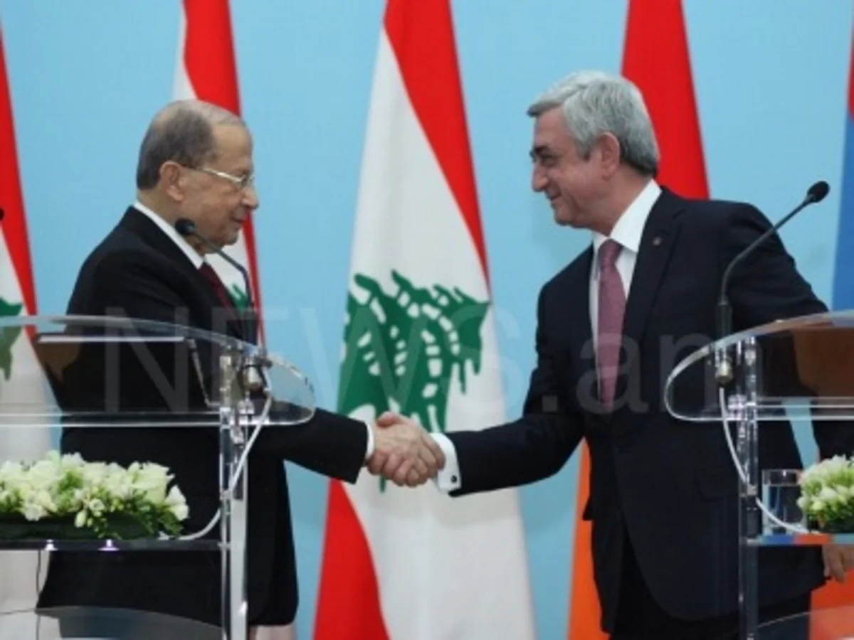 Livan prezidenti Ermənistanda rəsmi səfərdədir