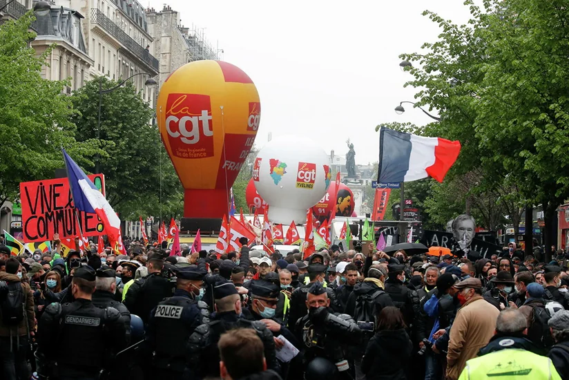 Во Франции на первомайских манифестациях задержали 56 человек