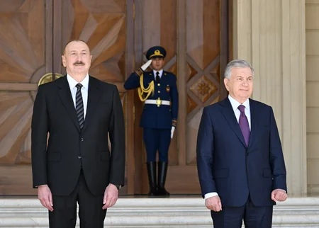 Özbəkistan Prezidentinin rəsmi qarşılanma mərasimi olub