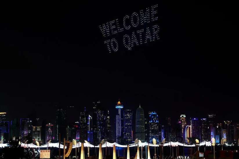 Шоу с участием дронов и салют прошли в Дохе в преддверии чемпионата мира