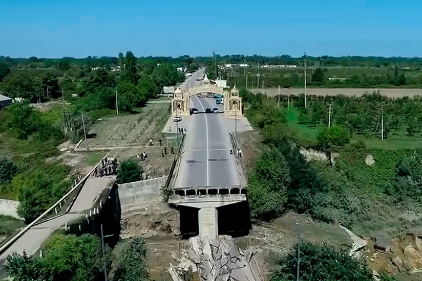 Gəndob-Xaçmaz-Yalama-Rusiya yolunda uçmuş körpünün sökülməsinə başlanılıb